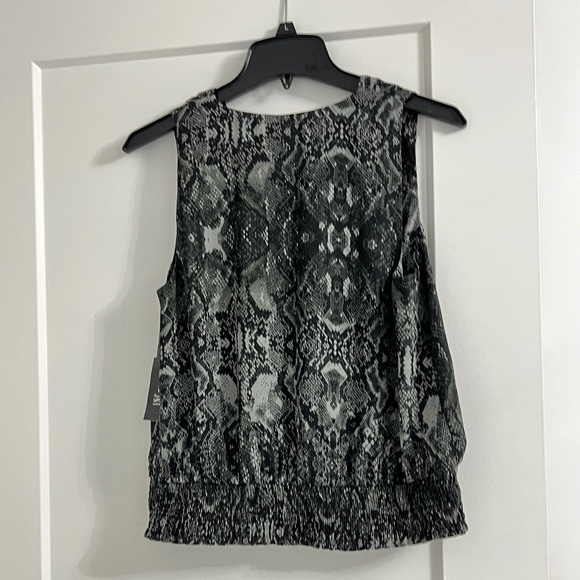 INC Women's Surplice Smocked-Hem Top, Painted Desert, S - NEW with tags - Picture 4 of 5